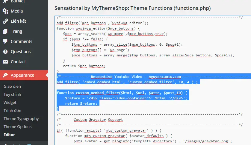 Respontive Video Youtube trên WordPress không dùng Plugin Respontive Video Youtube trên WordPress không dùng Plugin